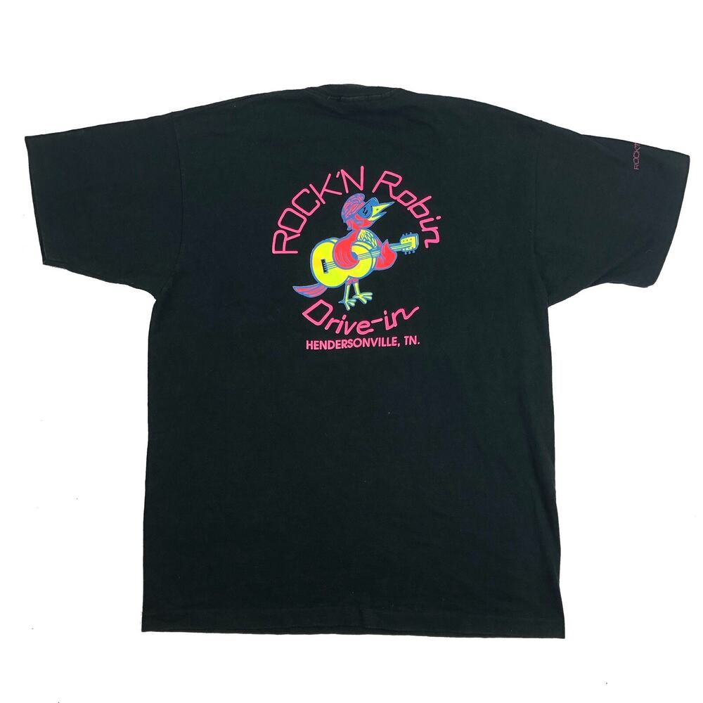 Vintage 1990s Rock ‘N Robin Single Stitch Pocket Tee Made In USA T-Shirt Size XL